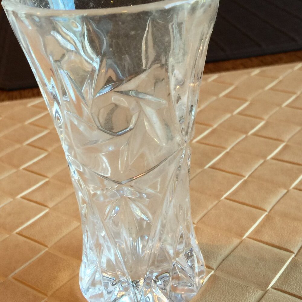 Lenox Crystal Star Pattern Bud Vase 4" High